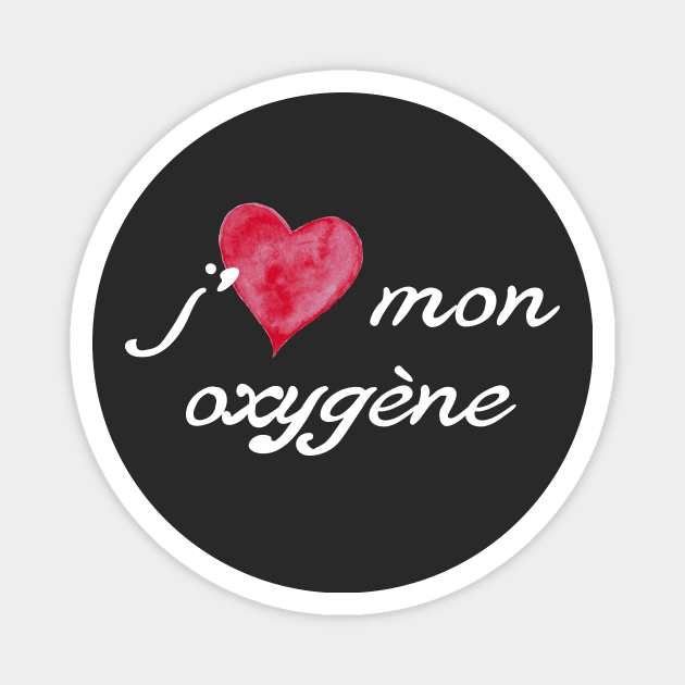 J'aime mon oxygène, logo pâle Magnet by logixca